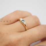 Montana Sapphire with Diamonds Signet Ring - 14k Gold