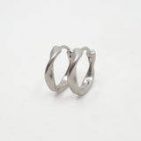 Organic Huggie Hoops - Sterling Silver