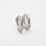 Organic Huggie Hoops - Sterling Silver