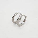 Organic Huggie Hoops - Sterling Silver