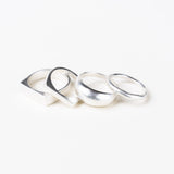 Thick Square Rain Ring - Sterling Silver