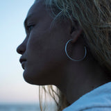 Classic Brushed Hoops - Sterling Silver
