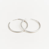 Classic Brushed Hoops - Sterling Silver