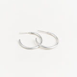 Classic Brushed Hoops - Sterling Silver