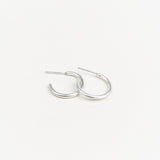 Classic Brushed Hoops - Sterling Silver