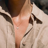 Solstice Necklace - White Topaz - 10k Gold