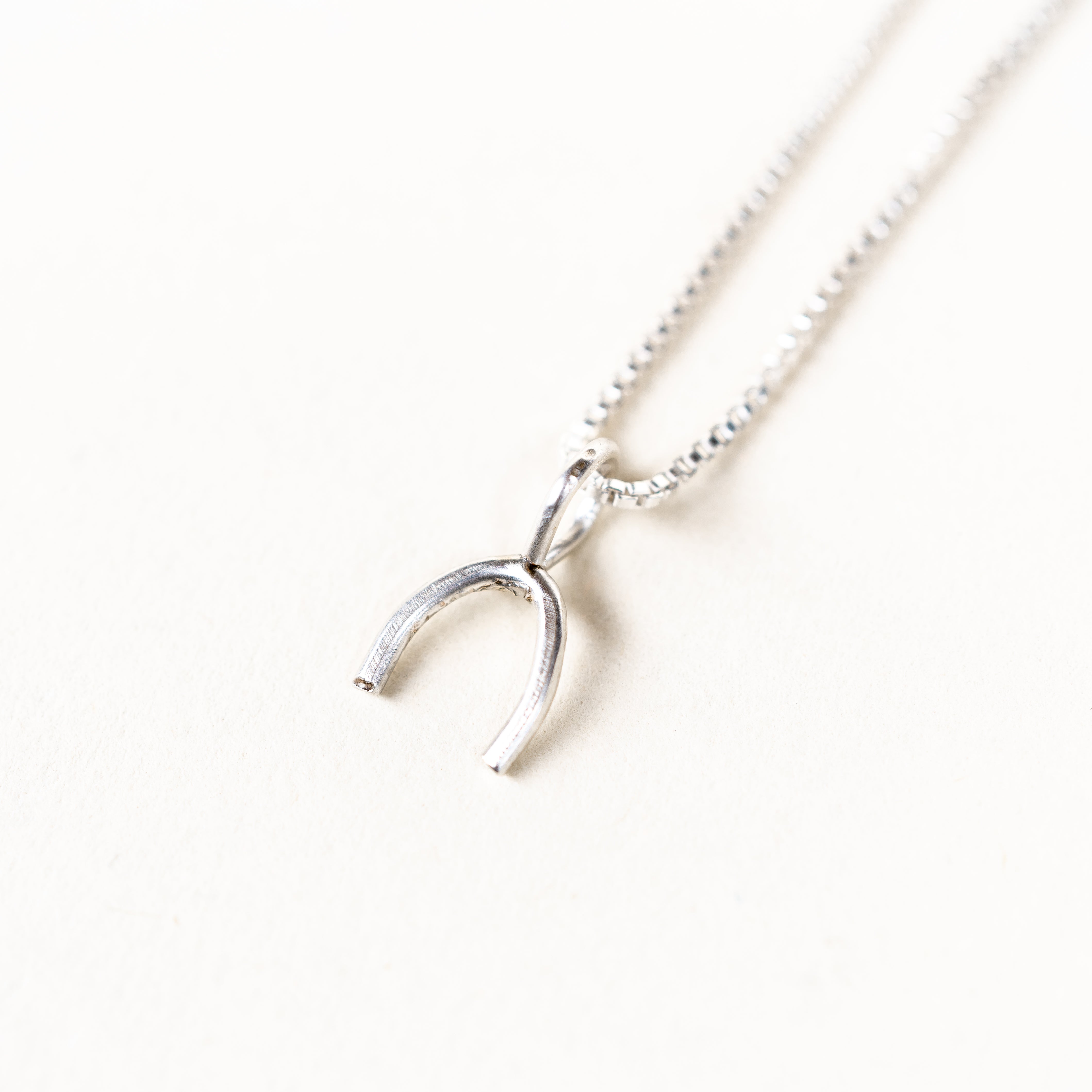 Silver shop wishbone necklace